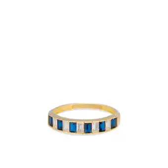 Siebel Juweliers 14 karaats geelgouden ring met witte en blauwe zirkonia rmdc01-2130-06 aanbieding