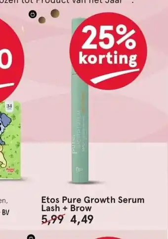 Etos Pure Growth Serum Lash + Brow aanbieding