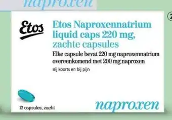 Etos Naproxennatrium liquid caps 220 mg 12 stuks aanbieding