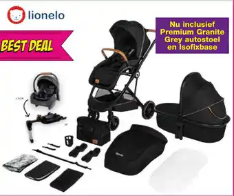 Van Asten BabySuperstore Lionelo Kinderwagen Riya 4-in-1 Black Onyx aanbieding