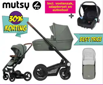 Van Asten BabySuperstore Mutsy 3in1 Kinderwagen Icon Vision Jade Green aanbieding