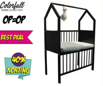 Van Asten BabySuperstore Colorfull HomeWieg / Co-sleeper House Black aanbieding