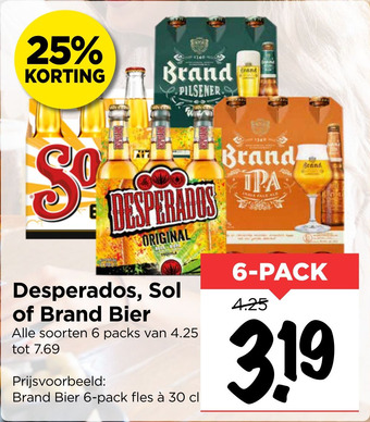 Vomar Voordeelmarkt Desperados, Sol of Brand Bier aanbieding