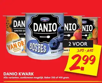 Dekamarkt Danio kwark 2*350-450 gr aanbieding