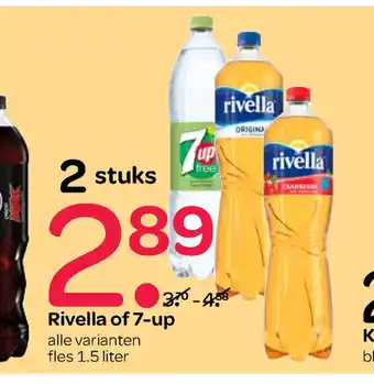 Spar Rivella of 7-up 1.5 liter 2 stuks aanbieding