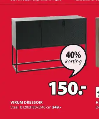 Jysk Virum Dressoir B120 x H80 x D40 cm aanbieding