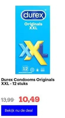 Bol.com Durex condooms originals xxl - 12 stuks aanbieding