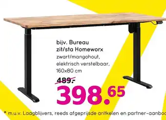 Leen Bakker Bureau zit/sta homeworx aanbieding