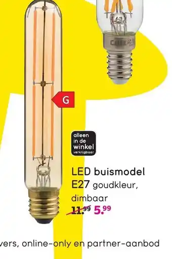 Leen Bakker LED buismodel E27 aanbieding