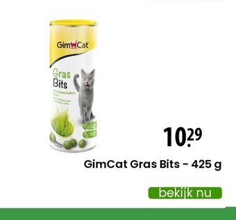 Zooplus GimCat Gras Bits - 425 g aanbieding