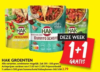 Dekamarkt Hak groente 2*205-550 gr aanbieding