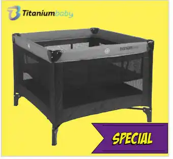 Van Asten BabySuperstore Reisbed / Box Titanium Baby Black 100x100cm aanbieding