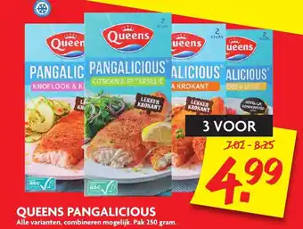 Dekamarkt Queens pangalicious 3*250 gr aanbieding