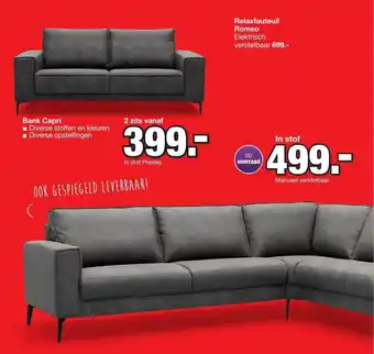 Budget Home Store Bank capri of relaxfauteuil romeo aanbieding