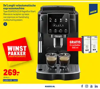 Makro De'Longhi volautomatische espressomachine Type ECAM220.21B aanbieding