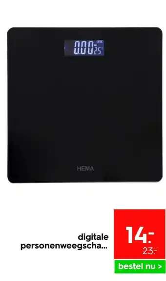 HEMA Digitale personenweegschaal zwart aanbieding