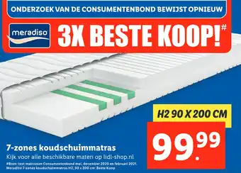 Lidl 7-zones koudschuimmatras aanbieding