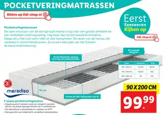 Lidl Meradiso 7-zones pocketverinhmatras 90*200 cm aanbieding