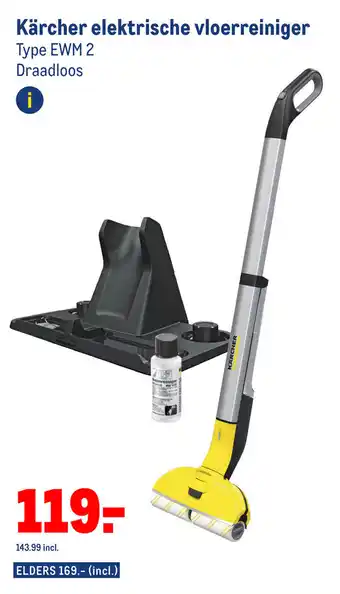 Makro Karcher elektrische vloerreiniger EWM 2 Draadloos aanbieding