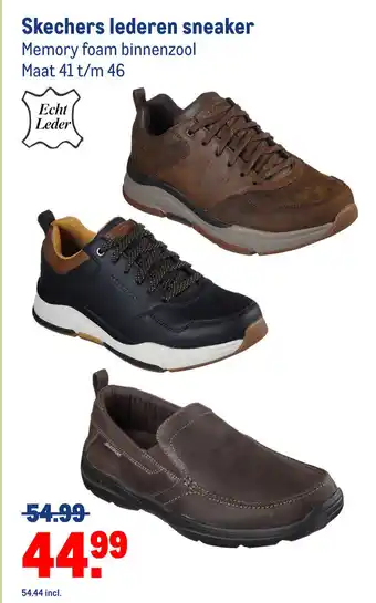 Makro Skechers lederen sneaker aanbieding