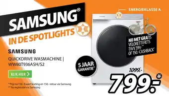 Expert Samsung quickdrive wasmachine | ww8Ot936Ash/S2 aanbieding