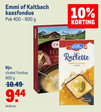 Makro Emmi of kaltbach kaasfondue aanbieding