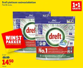 Makro Dreft platinum vaatwastabletten aanbieding