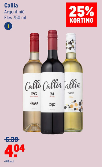 Makro Callia aanbieding