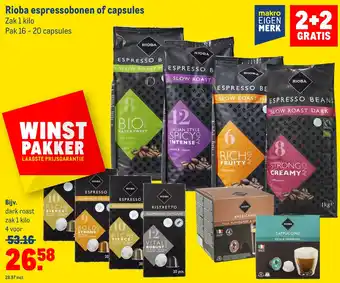 Makro Rioba espressobonen of capsules aanbieding