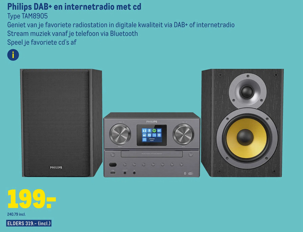 Philips TAM8905 Music System With Intenet Adio, DAB