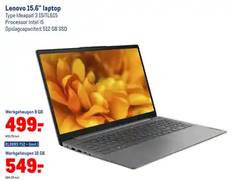 Makro Lenovo 15.6" laptop type ideapad 3 15|tl615 aanbieding