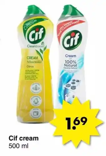 Wibra Cif cream 500ml aanbieding