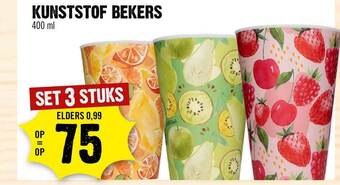 Dirck 3 Kunststof Bekers 400 Ml aanbieding