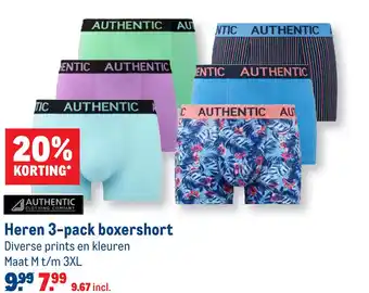 Makro Heren 3-pack boxershort aanbieding