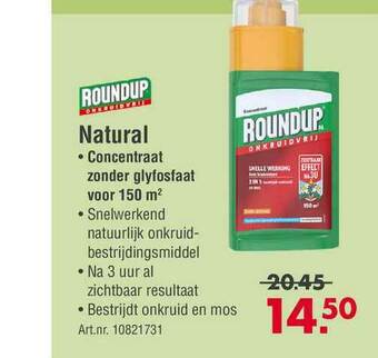 Enorm Roundup Natural Concentraat Zonder Glyfosfaat Voor 150 M² aanbieding