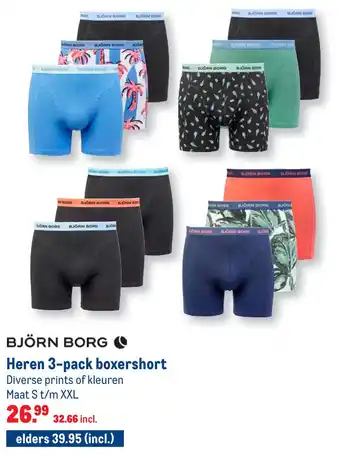 Makro Heren 3-pack boxershort aanbieding