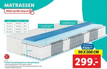 Lidl F.A.N.® 7-Zones Boxspringmatras Met Geltopper aanbieding