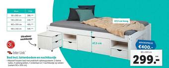 Lidl Inter Link® Bed Incl. Lattenbodem En Nachtkastje aanbieding