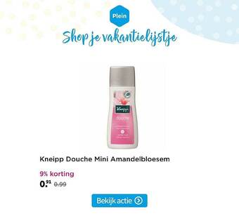 Plein.nl Kneipp Douche Mini Amandelbloesem 9% Korting aanbieding