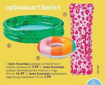 Etos Swim Essentials Opblaas Luchtbed Neon Metallic Panterprint, Opblaas Zwembad Groen Tropical 3 Rings 150 Cm Of Opblaasbare Rege aanbieding