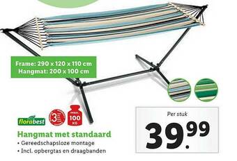 Lidl Florabest Hangmat Met Standaard aanbieding