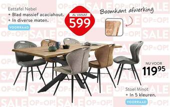 Profijt Meubel Eettafel Nebel Of Stoel Minot aanbieding