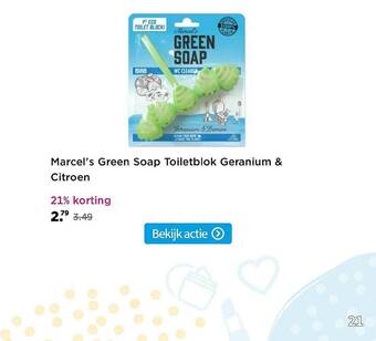 Plein.nl Marcel's Green Soap Toiletblok Geranium & Citroen 21% Korting aanbieding