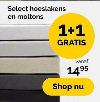 Beter Bed Select Hoeslakens En Moltons 1+1 Gratis aanbieding