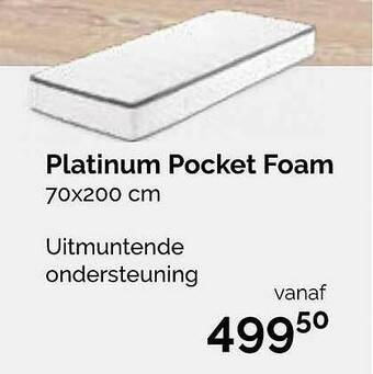 Beter Bed Platinum Pocket Foam 70x200 Cm aanbieding