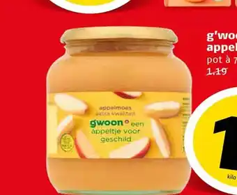 Poiesz G'woon appelmoes aanbieding