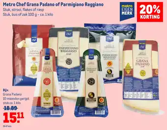 Makro Metro chef grana padano of parmigiano reggiano aanbieding