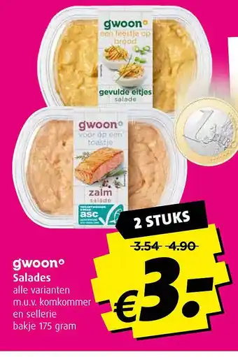 Boni Gwoon salades aanbieding