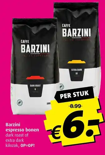 Boni Barzini espresso bonen aanbieding