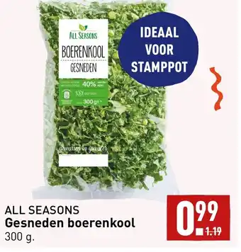 ALDI All Seasons gesneden boerenkool 300 gram aanbieding